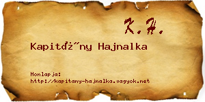 Kapitány Hajnalka névjegykártya